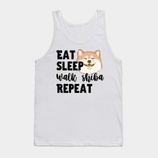 Eat Sleep Walk Fat Shiba Repeat Tank Top